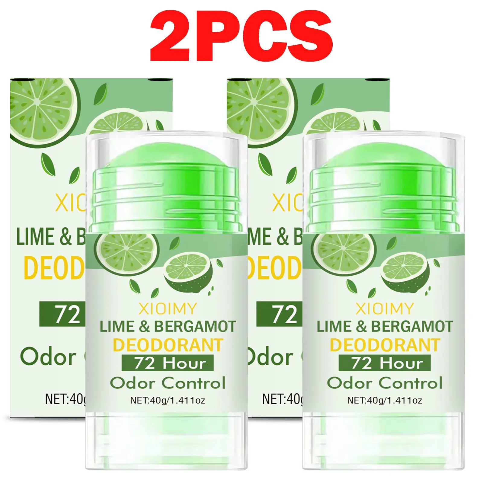 2pcs Lemon & Bergamot Deodorant Sticks, Long-Lasting Fresh Scent, Aluminum-Free, 72-Hour Odor Protection, Unisex Body Care, Odour Control, Odor Control