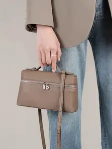 Women's Fashionable Solid Color Crossbody Bag, Casual Shoulder Bag for Daily Used, Trendy Versatile High-quality Daily Compact Bag, Girl Shopping Bag, Double Zipper Purse, Stylish Versatile Bag