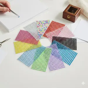 4mm Self-Adhesive Rhinestone Stickers for DIY Crafts, Nail Art, Phone & Car Decoration, Scrapbooking, Shiny Embellishments for All Your Creative Projects. 1 Pack.