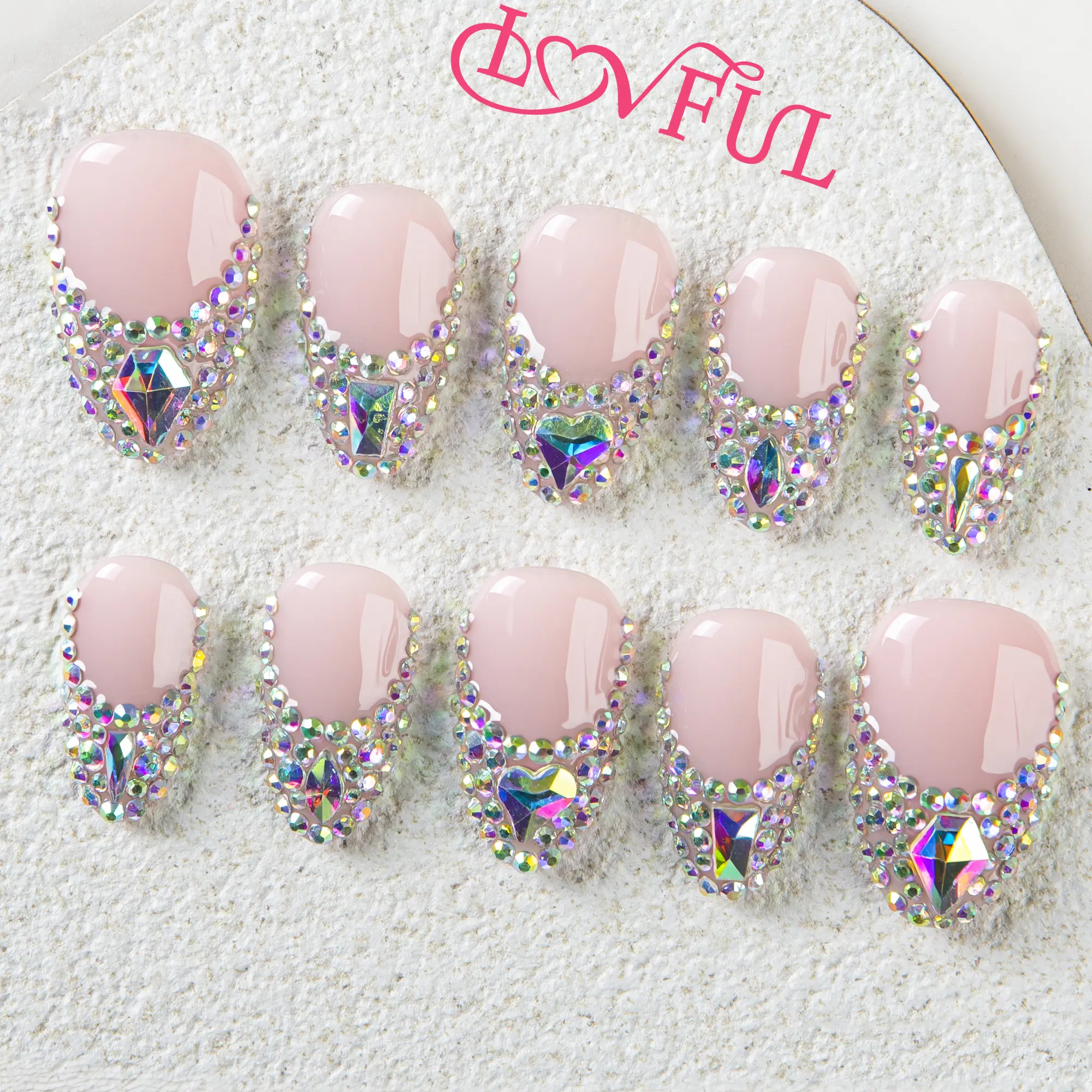Lovful | Almond Regular Length 1'' Striking Handmade Acrylic Press On Nails | 10PCS Reusable, Salon Quality, #DealsForYouDays Link 1 H30-H343