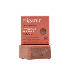 Cliganic Hydrating Bar Soap - Vanilla Orchid - Cleanses, Hydrates & Nourishes, Leaves Skin Soft, Helps Support Skin’s Moisture Barrier, Vegan, Cruelty-Free, Contains 98% Naturally Derived Ingredients