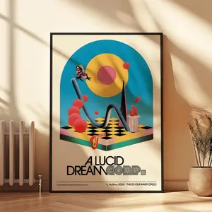 Lucid Dream CORP. Surreal Art Poster - Modern Dreamscape Wall Decor - Contemporary Mindscape Design - Psychedelic Visionary Art - Spiritual