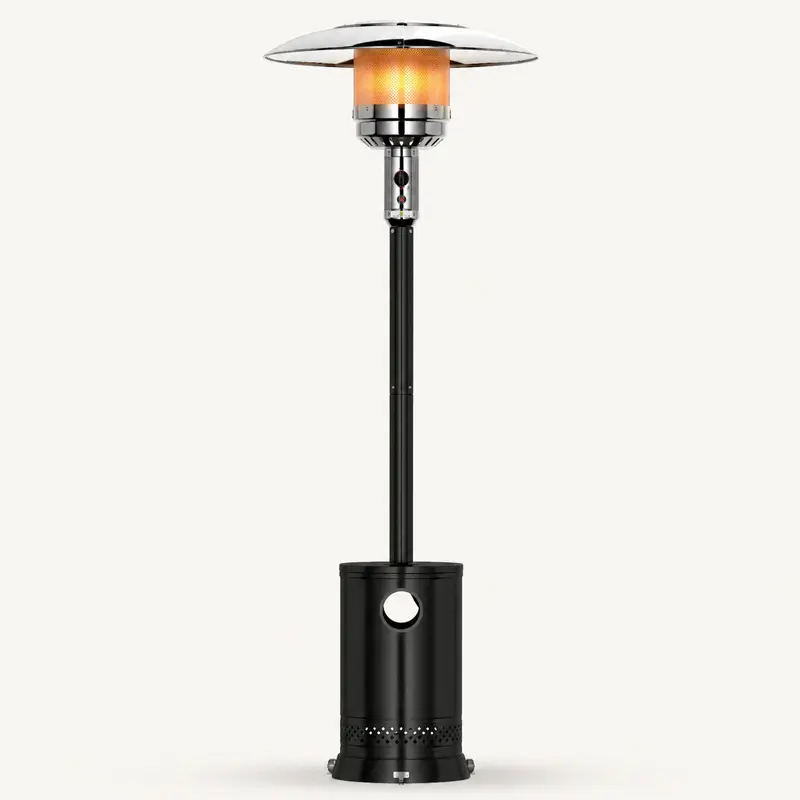 NAVINE 48,000BTU Outdoor Patio Heater, Propane Heater for Outdoor Use, Outdoor Coated Heater With Round Table, Built-In Wheels& Ground Stakes, Outdoor Patio Propane Heater for Patio, Backyard, Garden, Porch, Deck, Outdoors