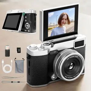 Flip Screen CCD Camera, Student Pocket Camera, Teenage Portable Camera, Entry-Level Digital Camera with Memory Card, SD, Back-To-School Season, Vlogging Camera