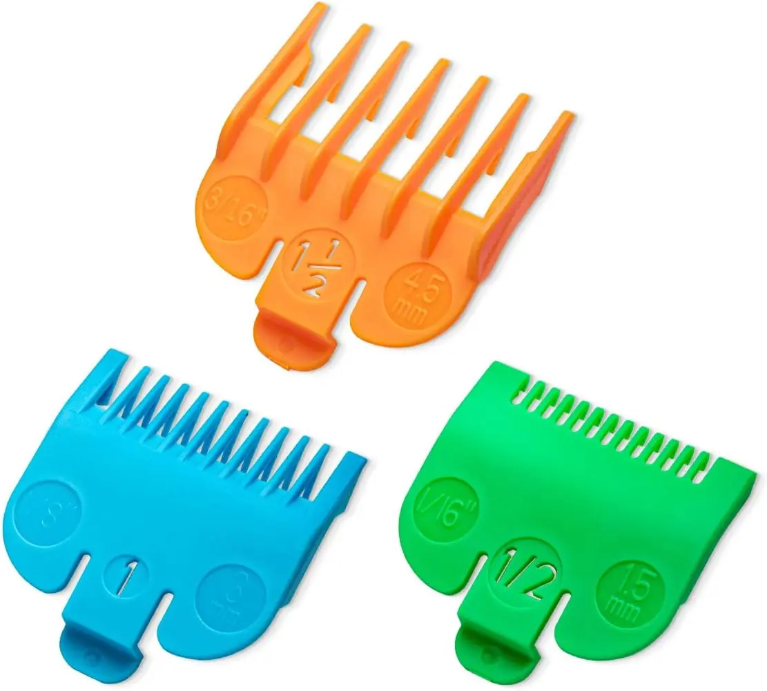 Clipper Guards Set Compatible with Most Wahl Clippers, Clipper Guides Replacement - Guard Number: #1/2, #1 and #1 1/2 (Length: 1/16 inch, 1/8 inch and 3/16 inch)