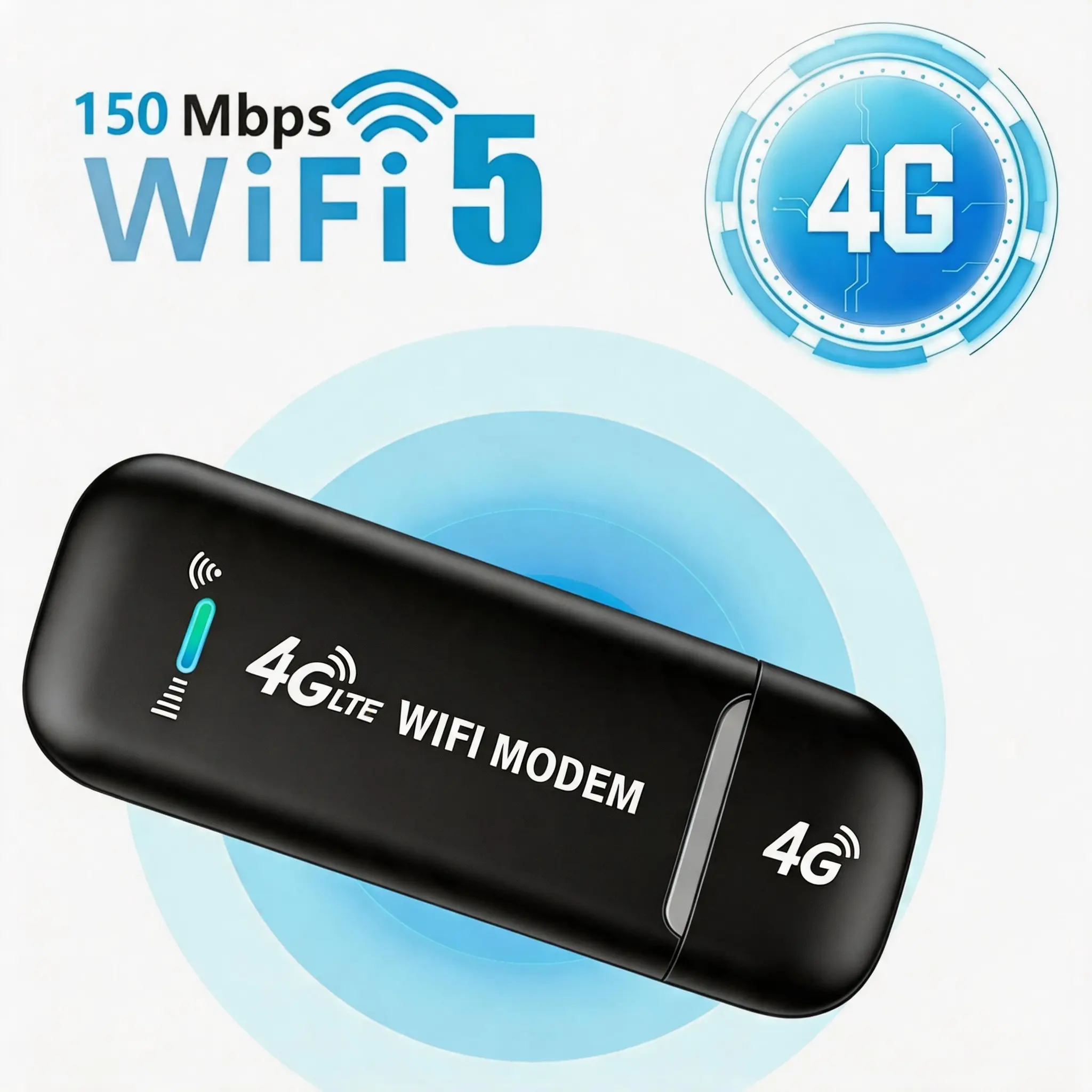Smart 4G LTE EU Standard Mobile WiFi Hotspot, Portable WiFi Hotspot, 150Mbps High-Speed Pocket WiFi, Wide Coverage Signal, Easy to Carry, for European Business, Family Daily, Temporary Network, Outdoor Activity, Wireless Wifi Modem