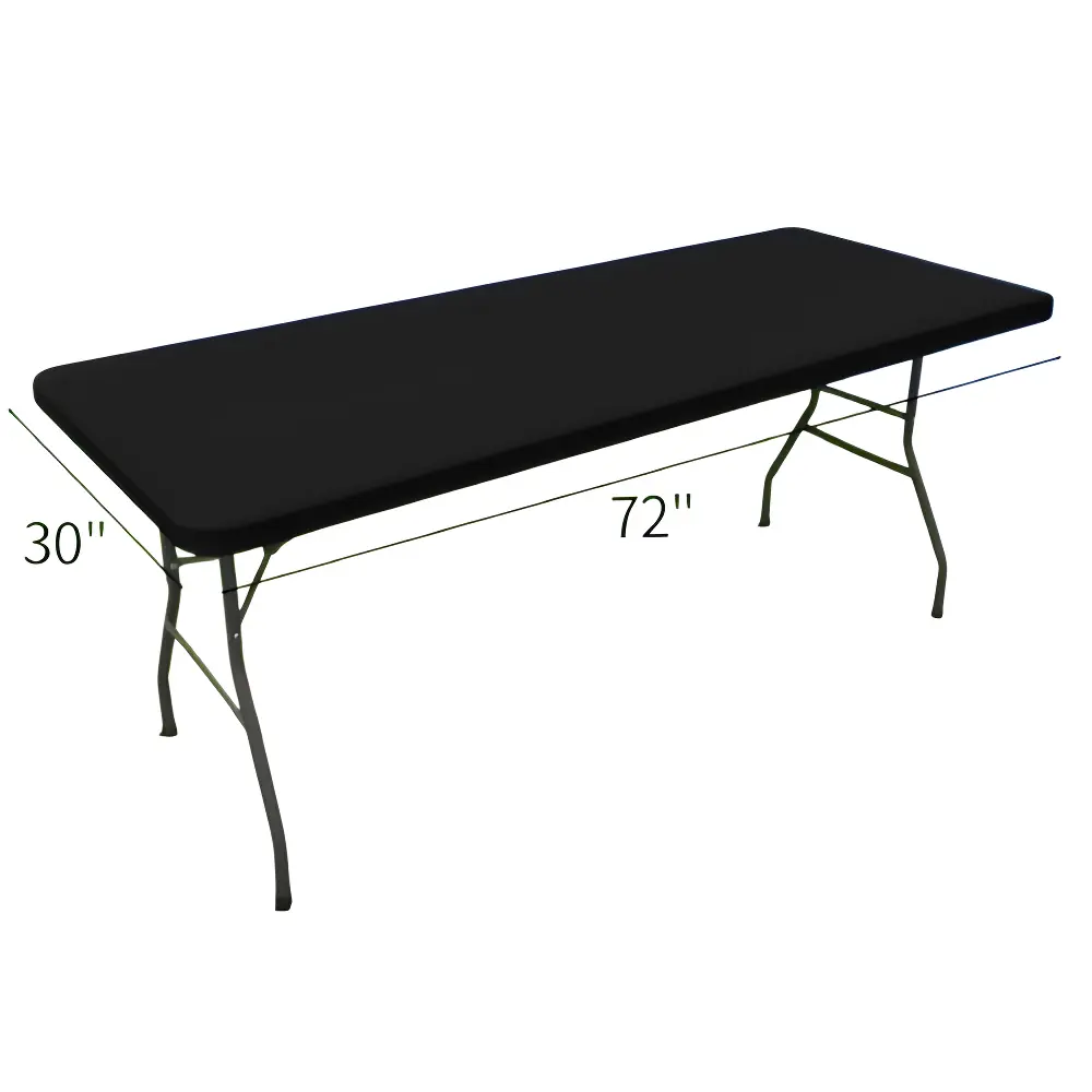 Elastic Edge Fitted Polyester Tablecloth - 6FT 72" L x 30" W Rectangle, Waterproof, Washable, Wipe Clean, Secure Hold Cover for Dining Tables, Extendable Outdoor Tables, Patio Use