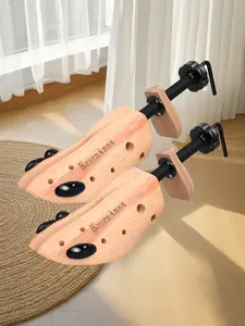A pair of wooden shoe-shaped extenders, men's and women's shoe extenders, adjustable shoe width and length, suitable for both women and men