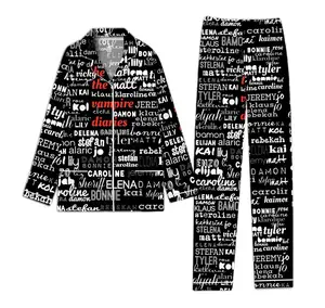 Vampire Diaries Pajamas, Matching Family Halloween Xmas Sleepwear, Book Lover Gift