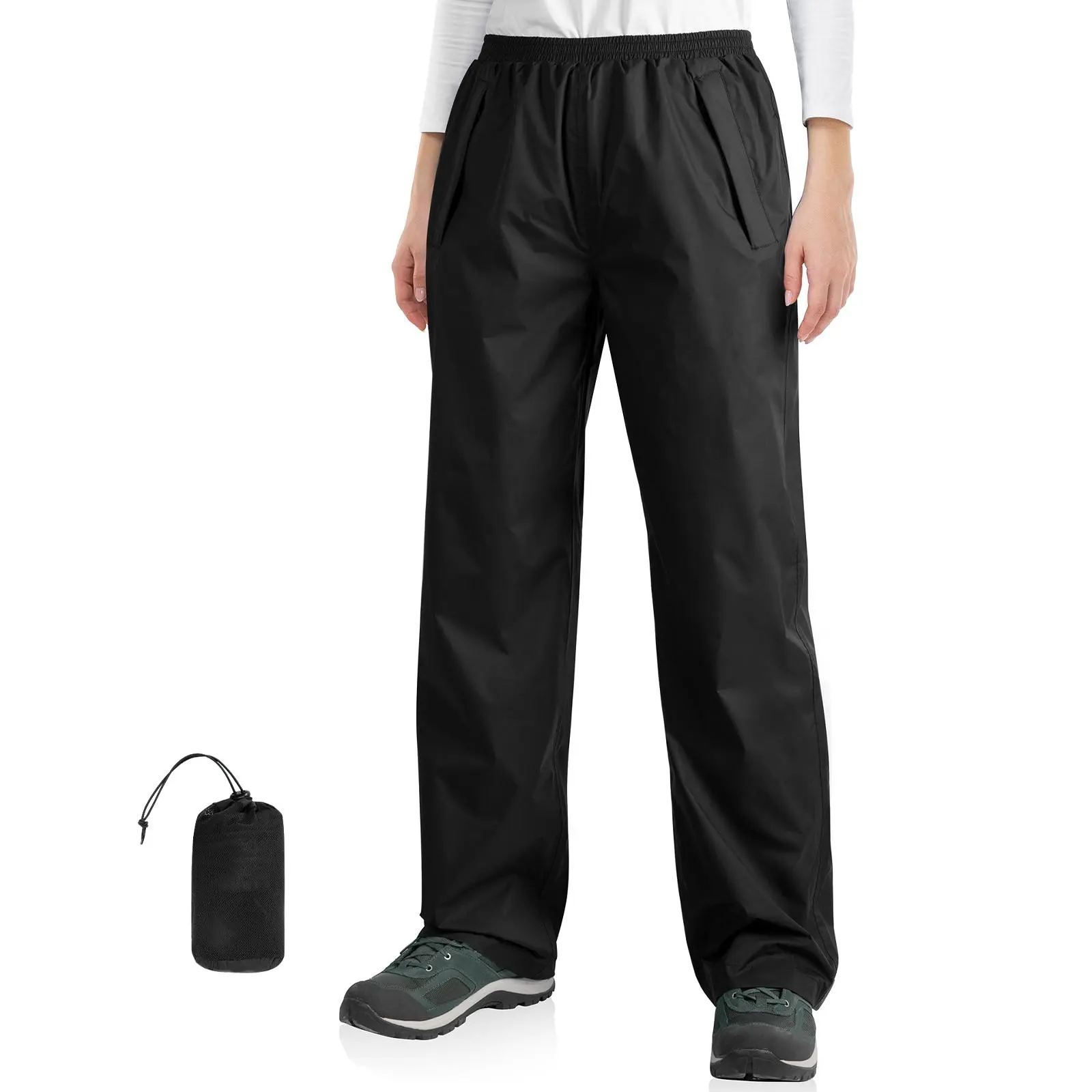 33,000ft Packable Rain Pants for Women Waterproof Pants Lightweight Rain Over Pants Outdoor Windproof Pant for Golf Hiking