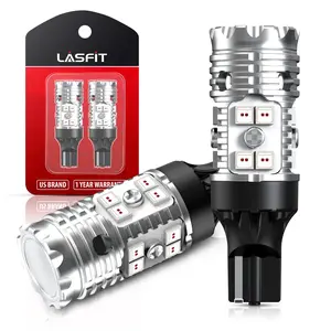 Lasfit 921 912 T15 W16W CANBUS Red LED Third Brake Light Bulb - Upgraded Version, 2 Bulbs