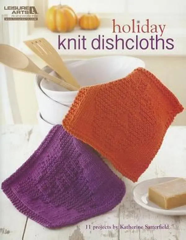USED Book - Leisure Arts Holiday Knit Dishcloths by Katherine Satterfield (Paperback) - english