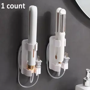 Wall-Mounted Hair Tool Organizer Rack, Bathroom Blow Dryer Holder, Kitchen & Bedroom Storage Shelf, Holds Curling Irons & Straighteners