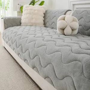 1pc Fluffy Couch Cushion, Pet-Friendly for All Seasons, Full Armrest Cover, Sofa Slipcover for Home Protection, Sofa Protector, Slip-Resistant and Machine Washable, Suitable for Single, Double, Triple, and Other Combination Sofas