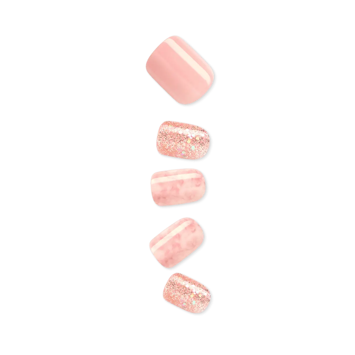 Impress Design No Glue Fake Press On Nails - Wide Fit - Just a Dream | Design, Pink, Short, Wider Squoval, Manicure