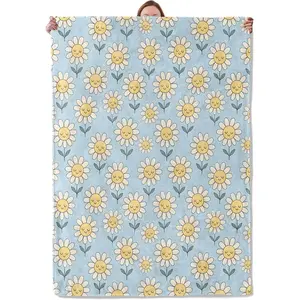 Cute Daisy Flower Blanket Gifts for Women Girls Kids, Soft Warm Lightweight Flannel Yellow Daisies Throw Blankets for Bedroom Living Room Home Sofa Home Camping Decor