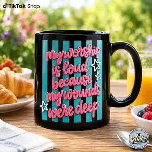 3D Effect Mug My Worship Is Loud Because My Wounds Were Deep, Christian Faith Coffee Mug, Religious Inspirational Gift Cup