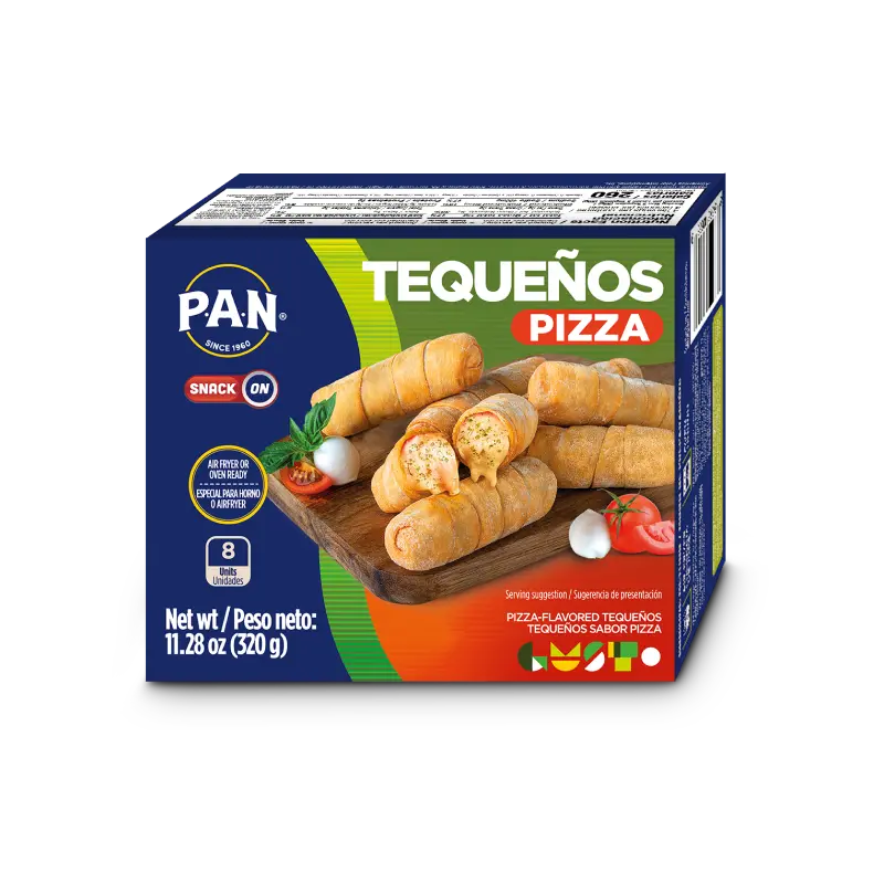 P.A.N. Tequeños de Pizza Classic Venezuelan Delight 8 Snacks 320g Soft Crunchy Dishes for Gatherings & Celebrations