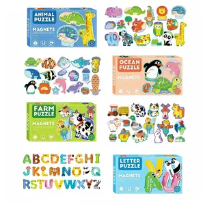 Large Magnetic Educational Letter Tool with Farm & Ocean Animal Sets, Easy Grip for Early Spelling & Recognition Learning, Suitable for Preschool 3-5 Year Olds