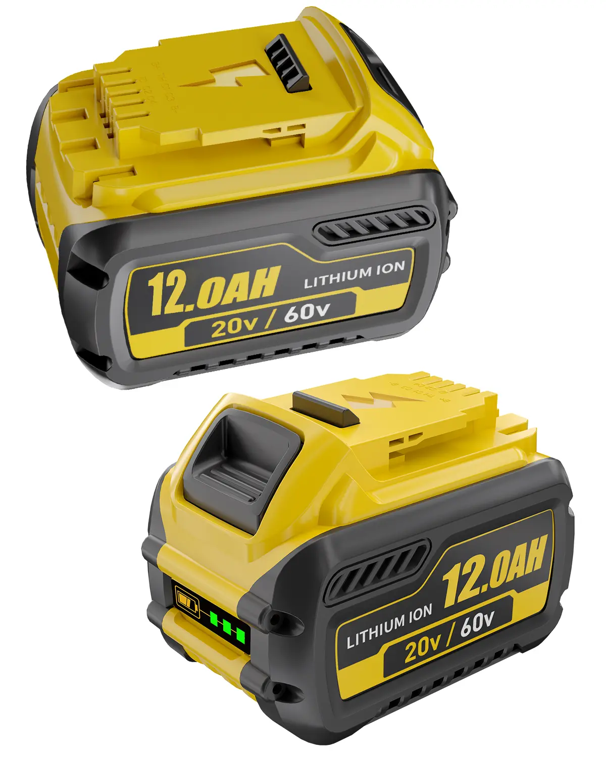 Dewalt Flexvolt Replacement Batteries (2-Pack, 12Ah) - DCB Series Power Tool Accessories, 4-LED Fuel Gauge System, Compatible with 20V/60V Max Power Tools, Extended Runtime toolupgrade
