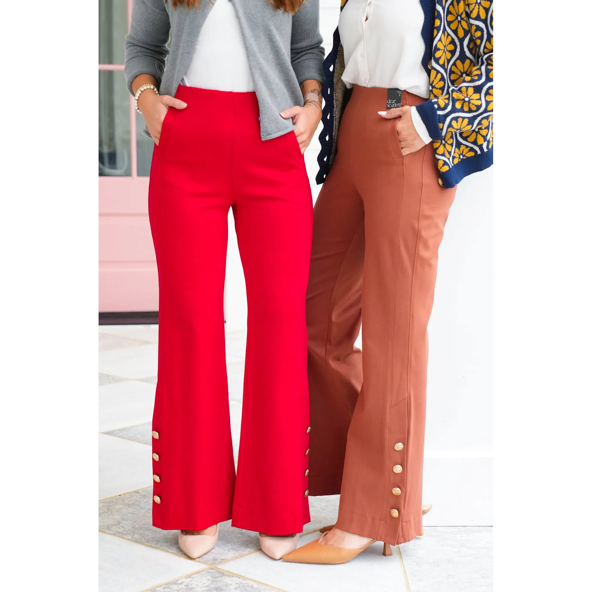 Door Buster! Plus/Reg Magic Stretch Pull-On Pants with Button Detail