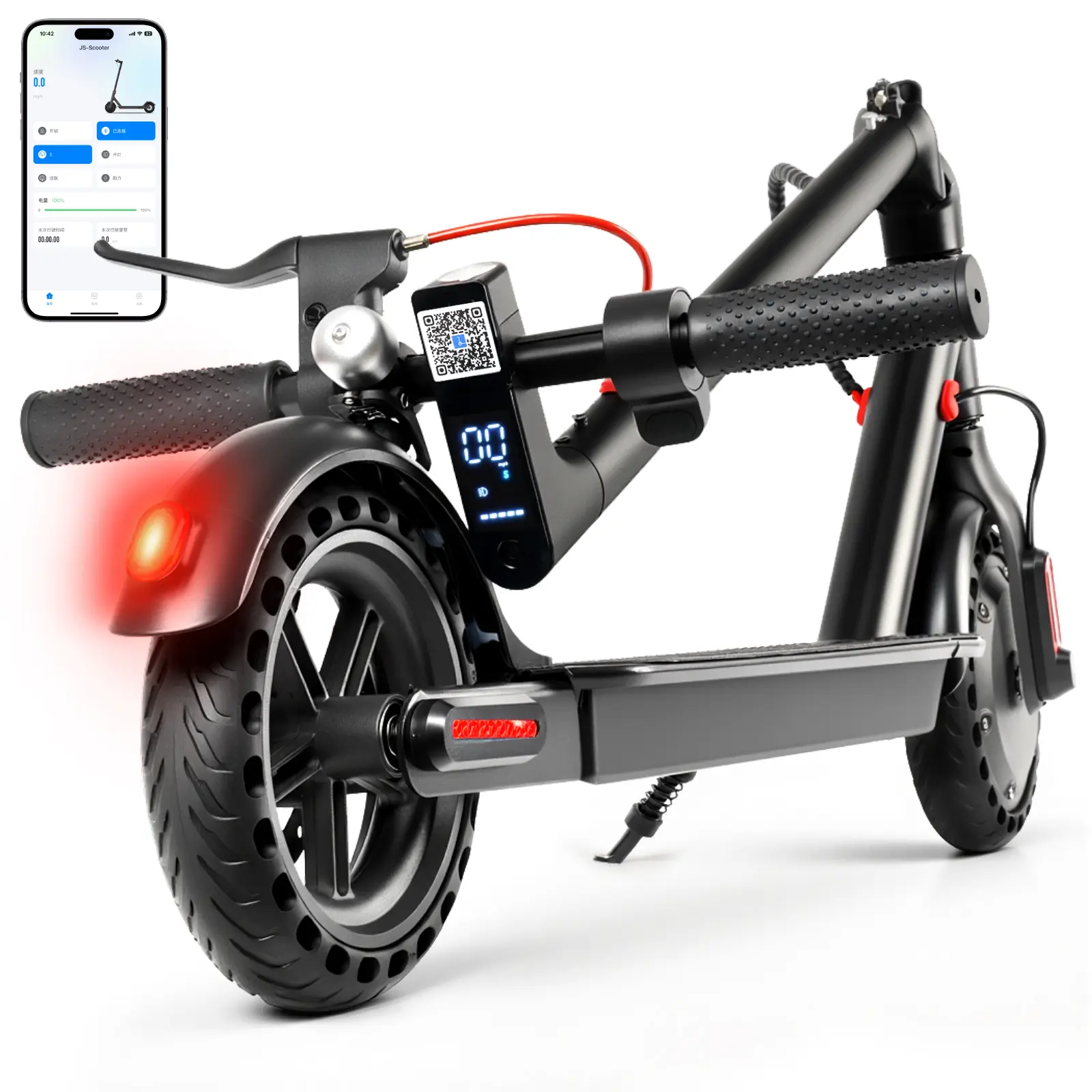 Electric Scooter, 19 MPH Max Speed, 21 Miles Range, 350W Motor, Long Range Battery, 8.5'' Solid Tires, Climbable, Dual Brakes, App, Foldable Portable Commuter Scooter, Perfect Gift #summerwins