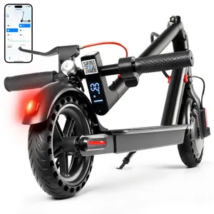 Electric Scooter, 19 MPH Max Speed, 21 Miles Range, 350W Motor, Long Range Battery, 8.5'' Solid Tires, Climbable, Dual Brakes, App, Foldable Portable Commuter Scooter, Perfect Gift for Adults Teens