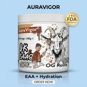 Auravigor Essential Amino Acids (EAA) Plus Powder – 9 Essential Amino Acids for Muscle Recovery, Endurance & Hydration – Intra Workout Amino Acid Supplement – 30 Servings