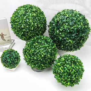 2pcs Artificial Plant Decorative Grass Balls, Fake Greenery Ball Ornament, Sunproof Indoor Outdoor Garden Balcony Patio Home Wedding Decoration, Outdoor Faux Plants