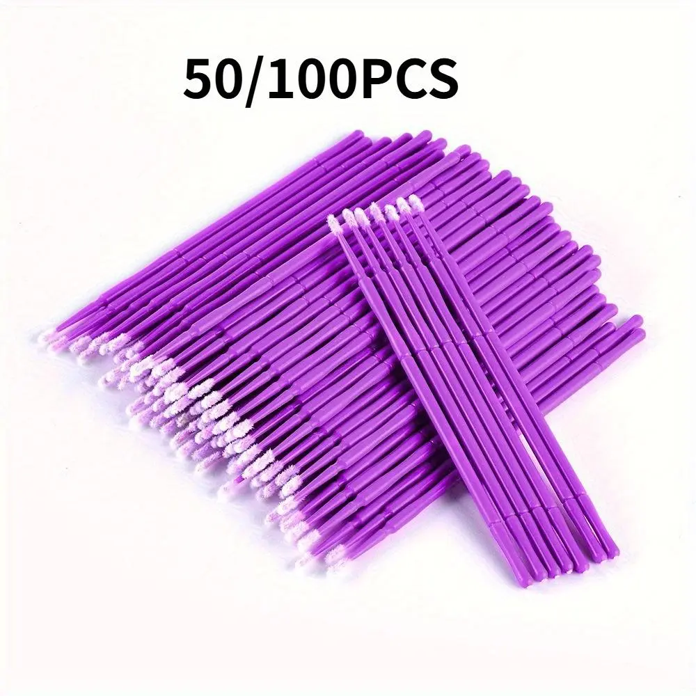100Pcs Up Paint Micro Brush Tips 1.5mm Mini Car Touch Up Paint Micro Brush Purple Auto Applicator Sticks Detailing Car Products