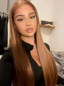 Dark Blonde Colored 13x4x1 Lace Front Synthetic Hair Wig for Women, Long Straight Transparent Lace Front Wig, 180 Density Pre-Plucked Glueless