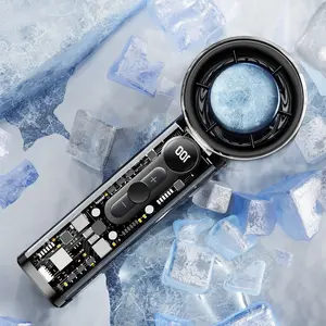 Mini portable fan, high-speed cooling, long-lasting battery life, turbine output, adjustable speed, LED digital display, very suitable for outdoor/camping/gym/office