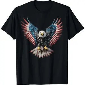 American Flag Bald Eagle 4th of July USA Patriotic Men Women T-Shirt