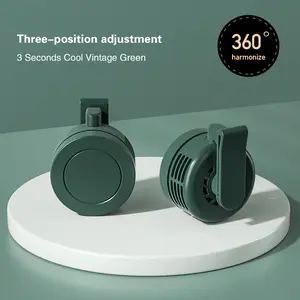 Mini Wearable Waist Fan – 360° Rotating Bladeless Airflow, USB or Battery Operated, Hands-Free Cooling for Hiking, Farming, and Camping