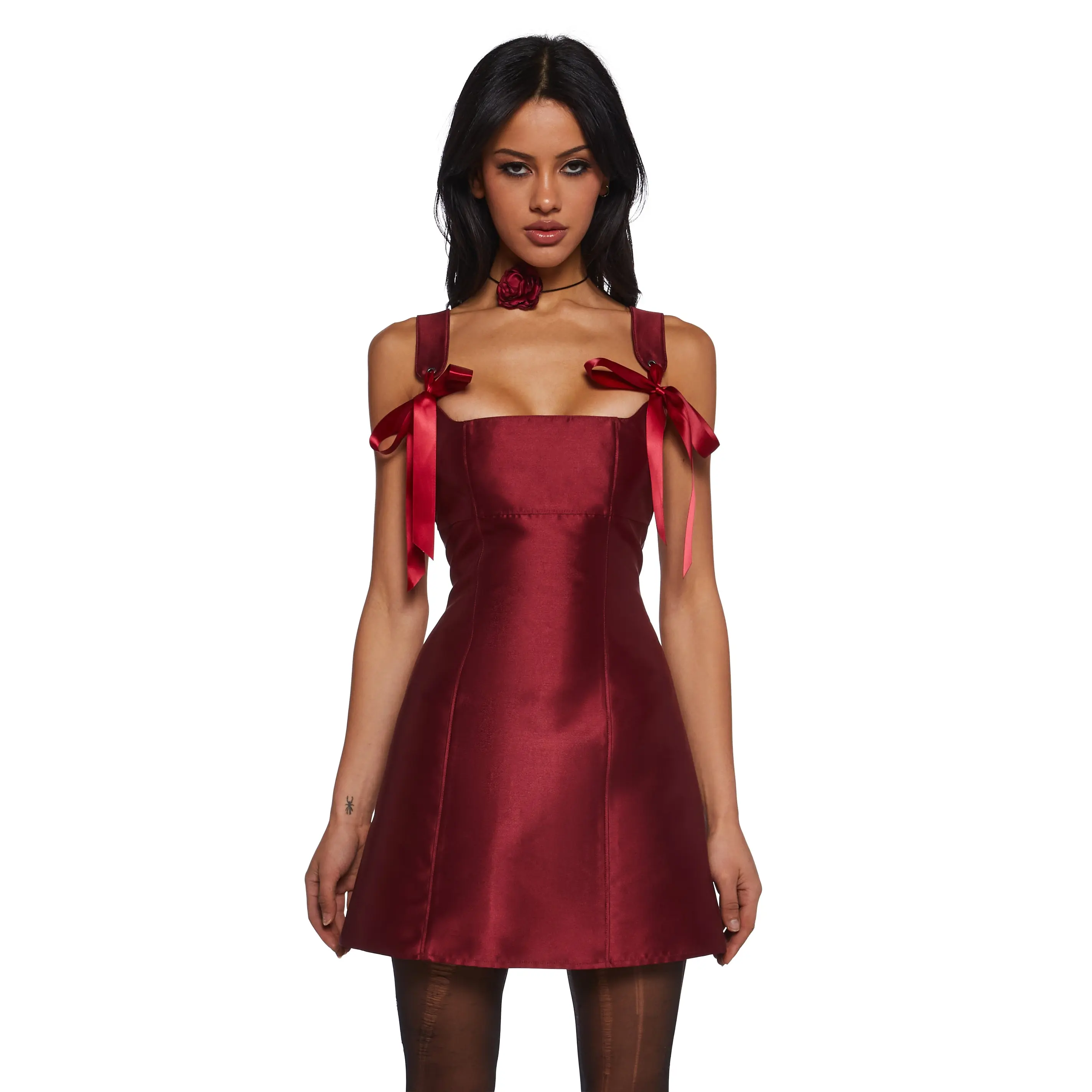 Pixie Stardust Mini Dress - Burgundy