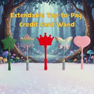 Tap To Pay 3D Printed Wand, 2026 Upgrade Extendable Star Magic Wands Contactless Payment Card Holder Wands, Tap-to-Pay Credit Card Wand