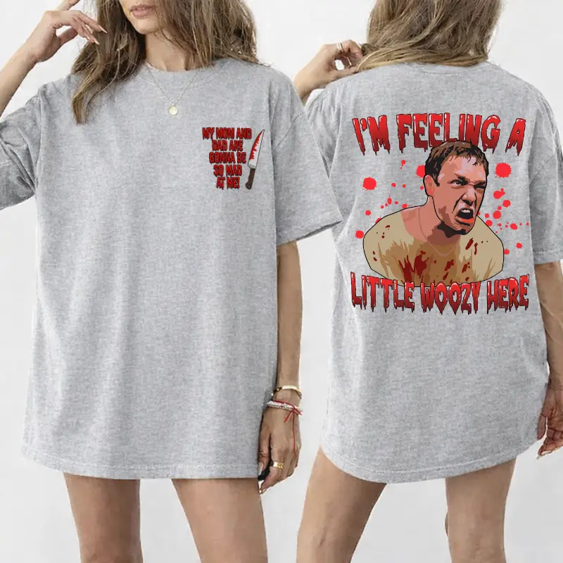 I'm Feeling A Little Woozy Here Stu Macher T-Shirt, Vintage 90s Retro, Scream Horror Halloween Movie T-shirt