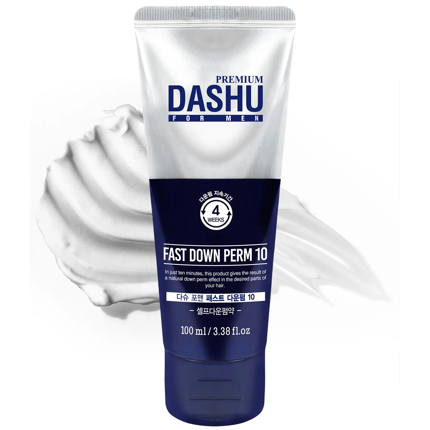 DASHU Down Perm for Men 3.38oz - Korean Fast Down Perm Kit, Hair Relaxer & Straightener, Side Hair Flattener, 10-Minute DIY At Home Perm, Semi-Permanent (3-4 Weeks)