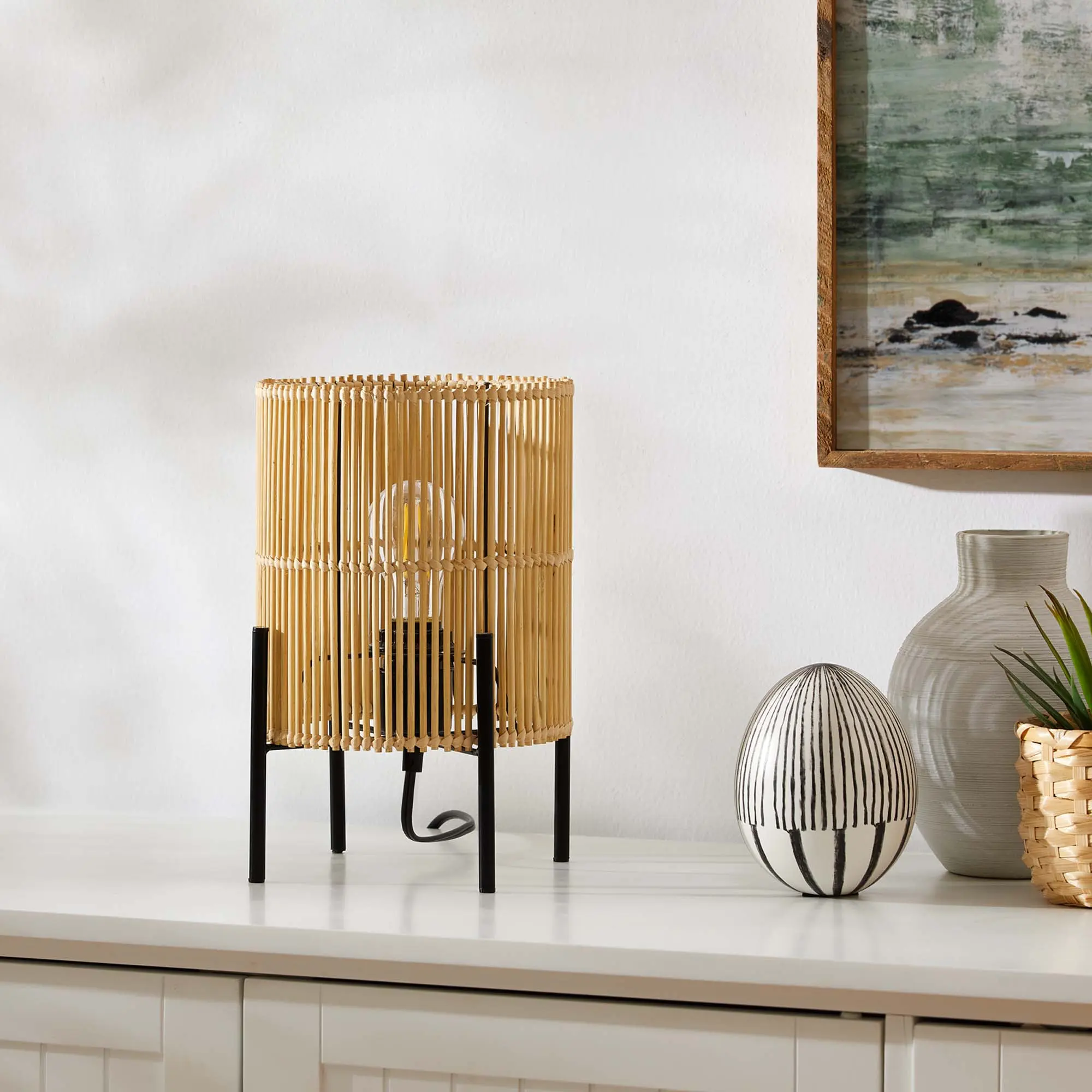 Modway Casen Bamboo Table Lamp in Natural