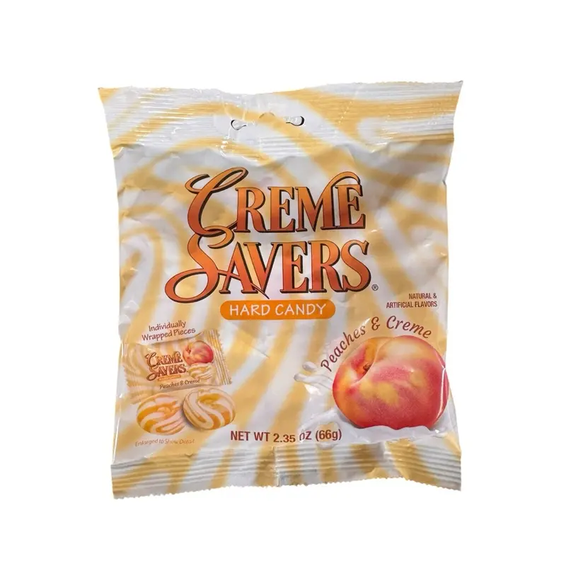 Creme Savers Hard Candy, Peaches & Creme Flavor, 2.35oz Individually Packed Pieces