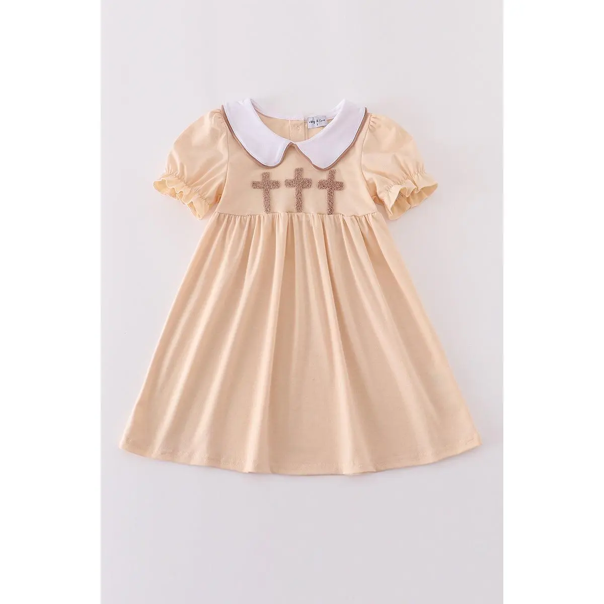 Cream cross french knot dress