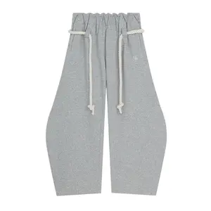 Wide Leg Pants for Women Casual Elastic Waist Lantern Trouser Sweatpants Womenswear Everyday Comfortable Nautical Rope Drawstring Unisex Fit 155-185cm