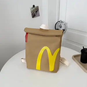 Cute Hamburger Bag Design Backpack, Large Capacity Student Class Backpack, Cute and Versatile Backpack for Women & Men
