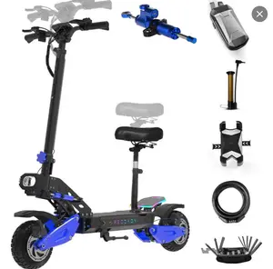 [REDDYDY] RD2 Adult Dual Motor Off-Road Electric Scooter, 5000W Peak Power, 50 MPH Speed, 55 Miles Range, 440 lbs Load Capacity,  10.5 Inch All Terrain Tires, UL2272 Certified for Safety,Dual Hydraulic Brakes, Smart LCD Display, App Smart Control, Gift