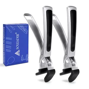 SOLEADER Plate Gripper Compatible With Pizza Pan,Non-Slip Pan Gripper,Hot Plate Bowl Retriever with Food Out from Pots,For Egg Custard For Jidangeng,For Microwave Toaster Oven Steamer,Pack of 2 Air Fryer Kitchen Steel Stainless Fryer Bakeware tiktokshopsp
