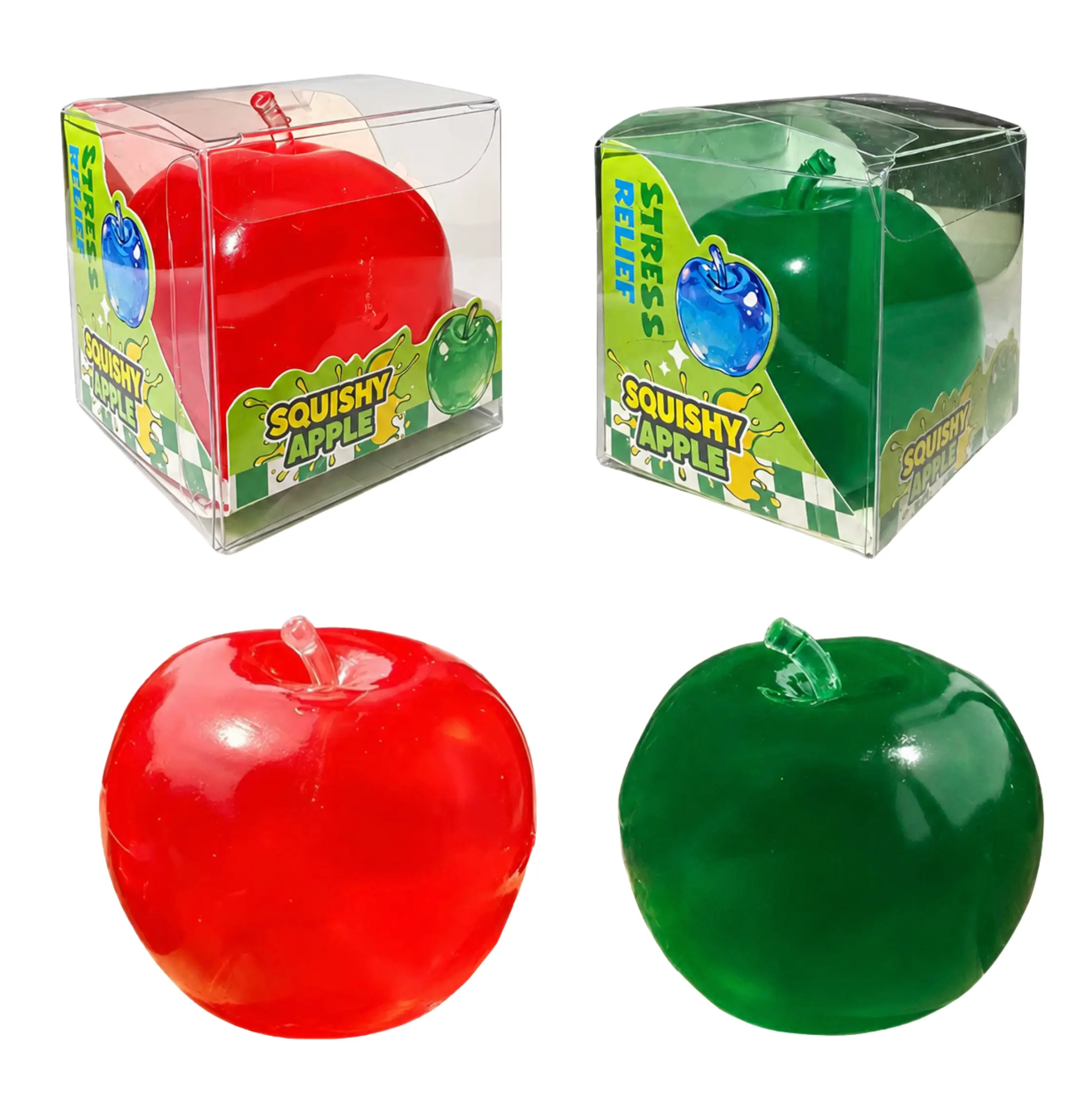 Sweet Kawaii Vaseline Moldable Coconut Oil Apple Squishy Fidget Toy Sensory Stress Relief Toy for Kids, Teens & Adults, Cute Apple Squeeze Toy for Relaxation