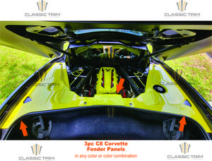 Corvette C8 3pc Fender Trim Panels
