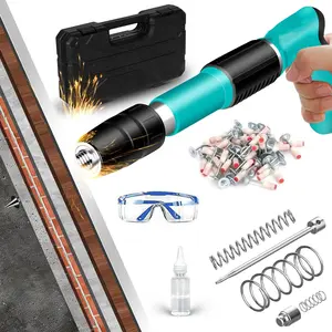 Concrete Nail Gun Kit With 100PCS Nails, Steel Nail Gun, Manual Nail Gun for Concrete, Portable Woodworking Decoration Concrete Nailer Gun, Nail Shooter Gun