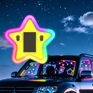 Joytutus Summervibes-Solar Powered LED Heart Shape C-Pillar Neon Light Eco-Friendly Wireless Car Interior Decor 9.57mm x 8.42mm x 15.36mm Modern Stylish Design tiktokshopspringglowup,summervibes