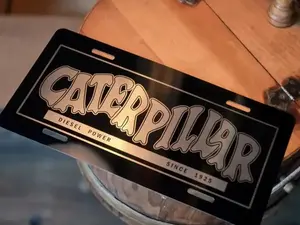 Caterpillar CAT Plate Hunting License Plate Country Life Vehicle Tag Vintage Camo Truck Tag